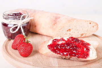 Sticker - bread spread with strawberry jam