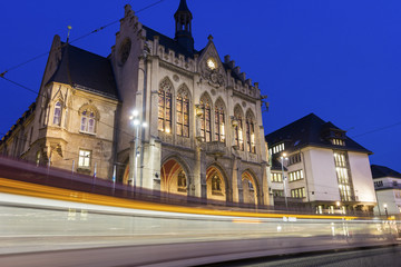 erfurt city hall in germany in the evening