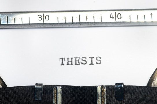 word thesis typed on  typewriter