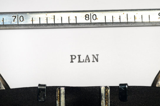 word plan typed on  typewriter