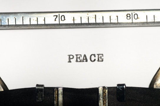 word peace typed on  typewriter