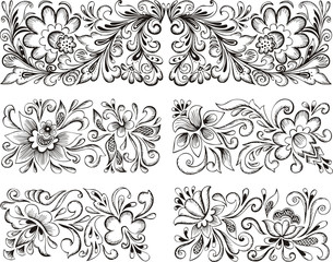 Wall Mural - symmetric floral patterns