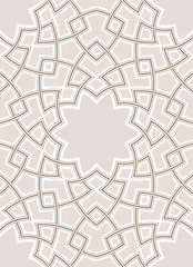 Wall Mural - Arabesque lines pattern with Grey Background, Vector Illustration