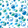 © Afanasia - Watercolor bubbles seamless pattern. Vector background with blue bubbles.