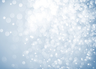 Wall Mural - abstract background blue bokeh circles for christmas background
