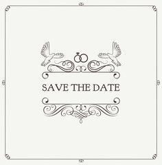 Wall Mural - Wedding invitation. Save the date. decorative elements. Vector illustration