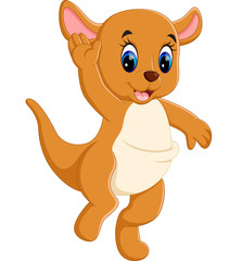 Wall Mural - illustration of Cute baby kangaroo cartoon