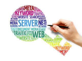 Aufkleber - Server Key word cloud, business concept