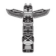 Totem being object symbol animal plant representation family clan tribe, vector illustration.