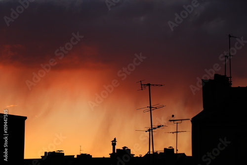 Fotografía Coucher de soleil sur les toits de Paris
