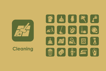 Canvas Print - Set of cleaning simple icons