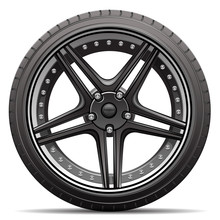 Car Tire Wheel Isolated Vector Illustration.