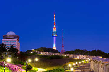 N Seoul Tower Located on Namsan Mountain in central Seoul,South