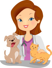 Poster - Girl Vet Pets