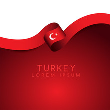 Turkey Flag Ribbon : Vector Illustration