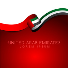 United Arab Emirates : Flag Ribbon : Vector Illustration