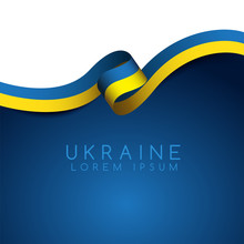 Ukraine Flag Ribbon : Vector Illustration