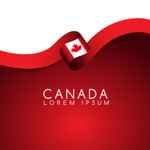 Canada Flag Ribbon : Vector Illustration