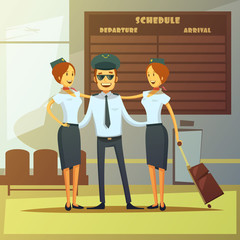 Wall Mural - Airlines Cartoon Illustration 