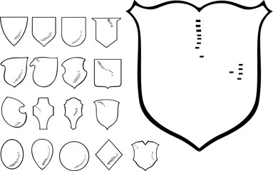 Wall Mural - Set of Heraldic Shield Shapes