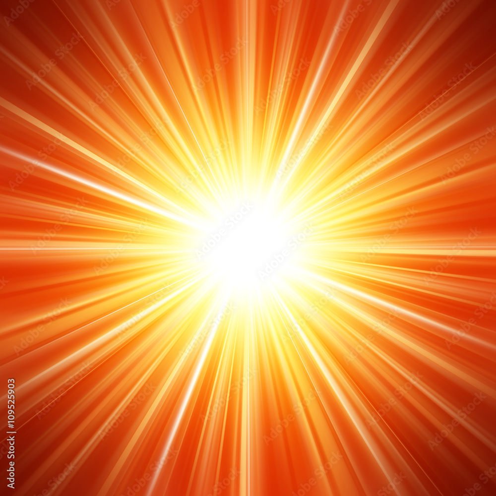 Bright white flash on a orange background. Abstract wallpaper. Stock Photo  | Adobe Stock, image size:1000x1000