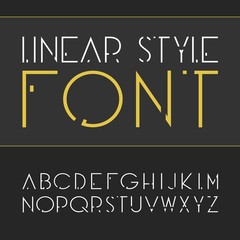 Wall Mural - Vector linear font - simple and minimalistic alphabet in line style 