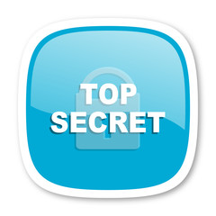 Poster - top seret blue glossy web icon