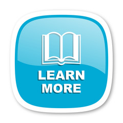 Fototapete - learn more blue glossy web icon
