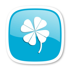 Aufkleber - four-leaf clover blue glossy web icon