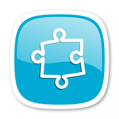 Poster - puzzle blue glossy web icon