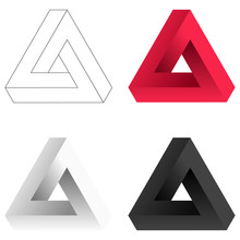 Abstract Impossible Triangle Set. Vector Illustrstion