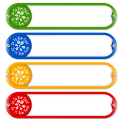 Poster - Four buttons for entering text with raw food icon