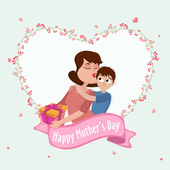 Sticker - Greeting card for Mother's Day celebration.