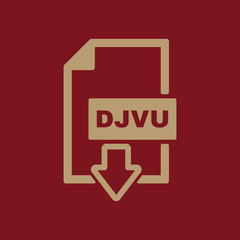 Poster - The DJVU icon. File format symbol. Flat