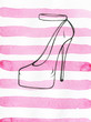 Shoes . Watercolor  fashion illustration