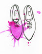 Shoes . Watercolor  fashion illustration