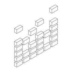 Poster - Digital equalizer icon, isometric 3d style