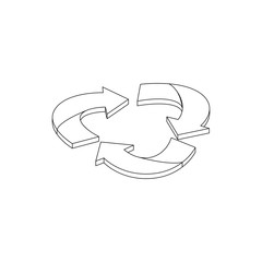 Poster - Circular arrows icon, isometric 3d style
