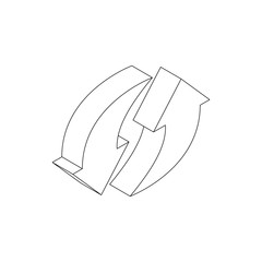 Poster - Refresh arrow icon, isometric 3d style