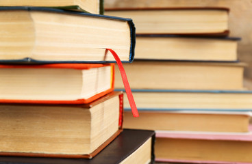 Wall Mural - Pile of books, close-up