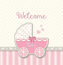 Abstract Vintage Stroller, Baby Shower