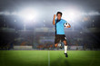 © tuiphotoengineer - soccer football player young man happiness holding ball jump and