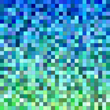 Blue Green Square Mosaic Vector Background Design