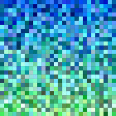 Poster - Blue green square mosaic vector background design