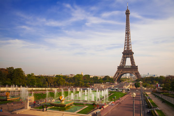  Eiffel Tower and fountains of Trocadero, Paris,  France