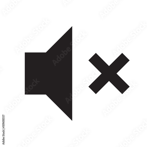 Vector Volume Off Icon Black Mute No Sound Vector Icon Simple