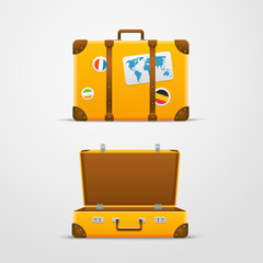 Poster - Travel bag vector illustration, Vacation design template