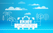 Travel vector illustration. Enjoy vacation concept