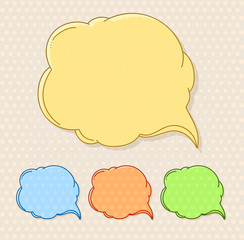 Poster - Hand-drawn comic style talk cloud. Copy-space color set