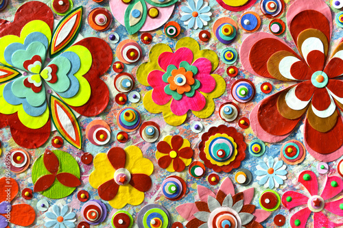 Valokuva Close up view of original abstract acrylic painting on canvas